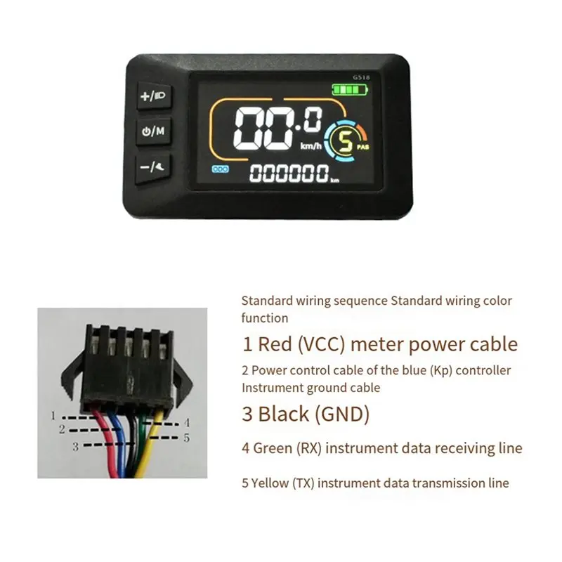 Superior-3X Electric Bicycle Display G518 LCD Display 24/36/48/60V/72V Scooter LCD Panel Color Screen Electric Bike Accessories