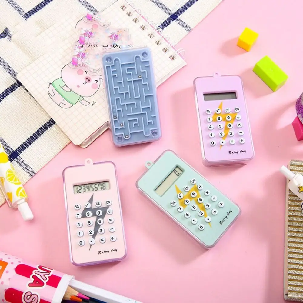 Fun Maze Calculator Pendant Clear Numbers Cartoon Creative Calculator Portable Plastic 4 Colors Calculator Schoolbag