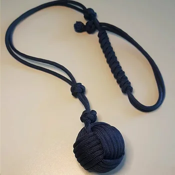 60cm açık EDC taşınabilir İşlevli maymun yumruk anahtarlık araba cam kırıcı araçları kendini savunma halat çelik topu