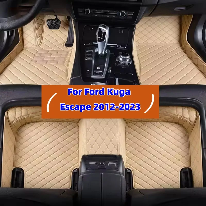 Custom Car Floor Mats For Ford Kuga Escape 2012 2013 2014 2015 2016 2017 2018 2019-2023 Auto Carpets Foot Coche Accessories