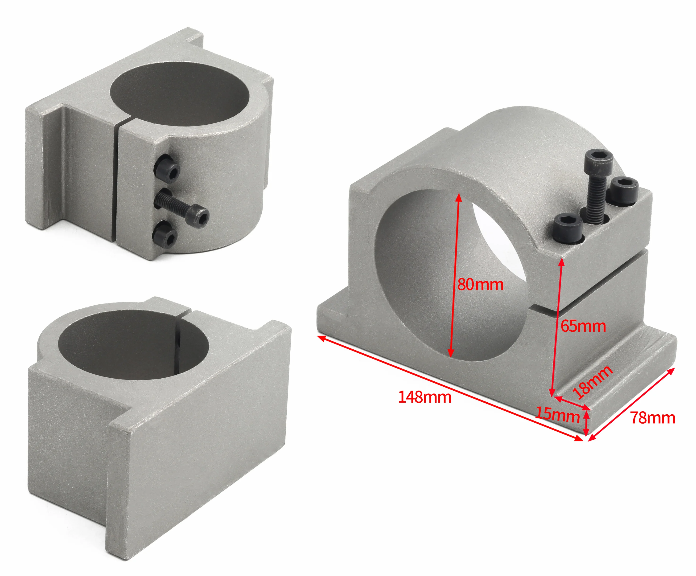 65mm 80mm 100mm Aluminiumguss Spindel Halterung Klemme Halter Halterung CNC Zubehör Teil