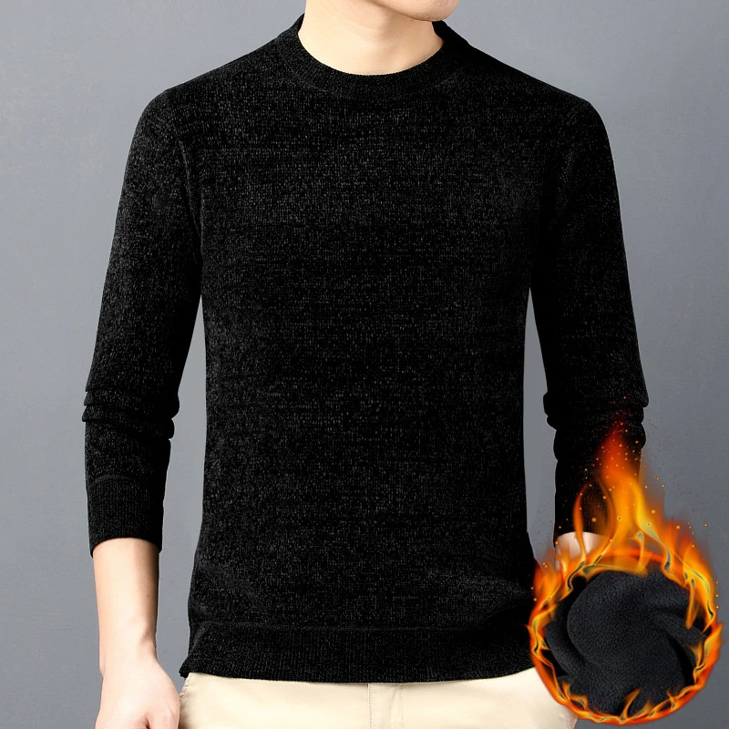 Casual Long Sleeve Fleece Outdoor Stand Collar Pullover Sweatshirt Autumn Warm Basic Tops Blouse Winter Men High Quality Sweater