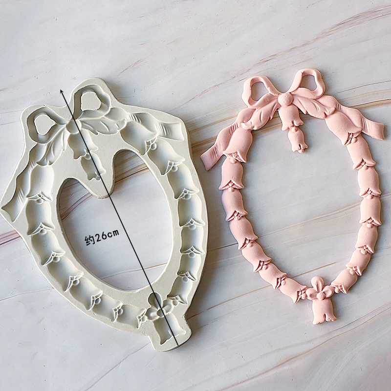 Mirosie Baking Silicone Molds French Girl Heart Bell Bow Frame Bow Letter Silicone Fondant Cake Mold Cake Decorating Tools