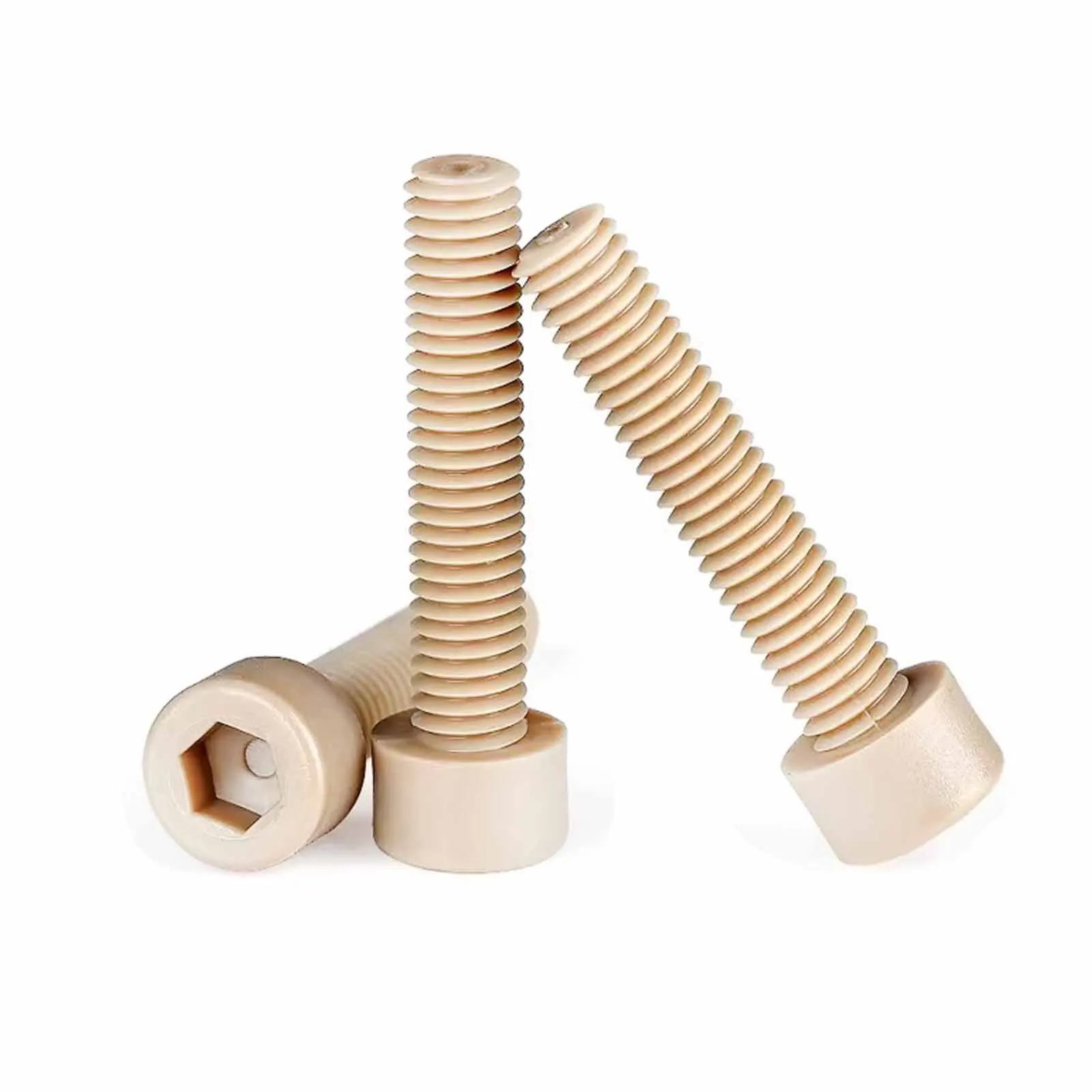 1/2/4pcs M2 M2.5 M3 M4 M5 M6 M8 M10 PEEK High-strength-temperature Resistant Hexagon Hex Socket Smooth Cap Head Allen Screw Bolt