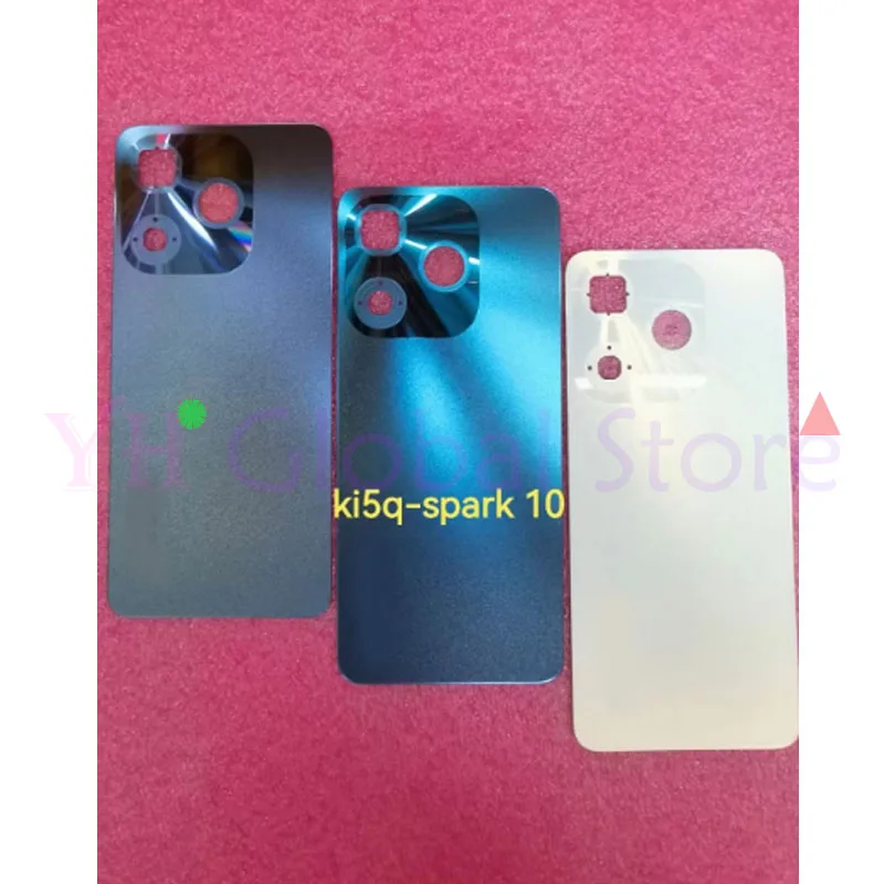 AAAA Quality For Tecno Spark 10 Ki5q Ki5 Back Battery Cover Housing Case Repair Parts