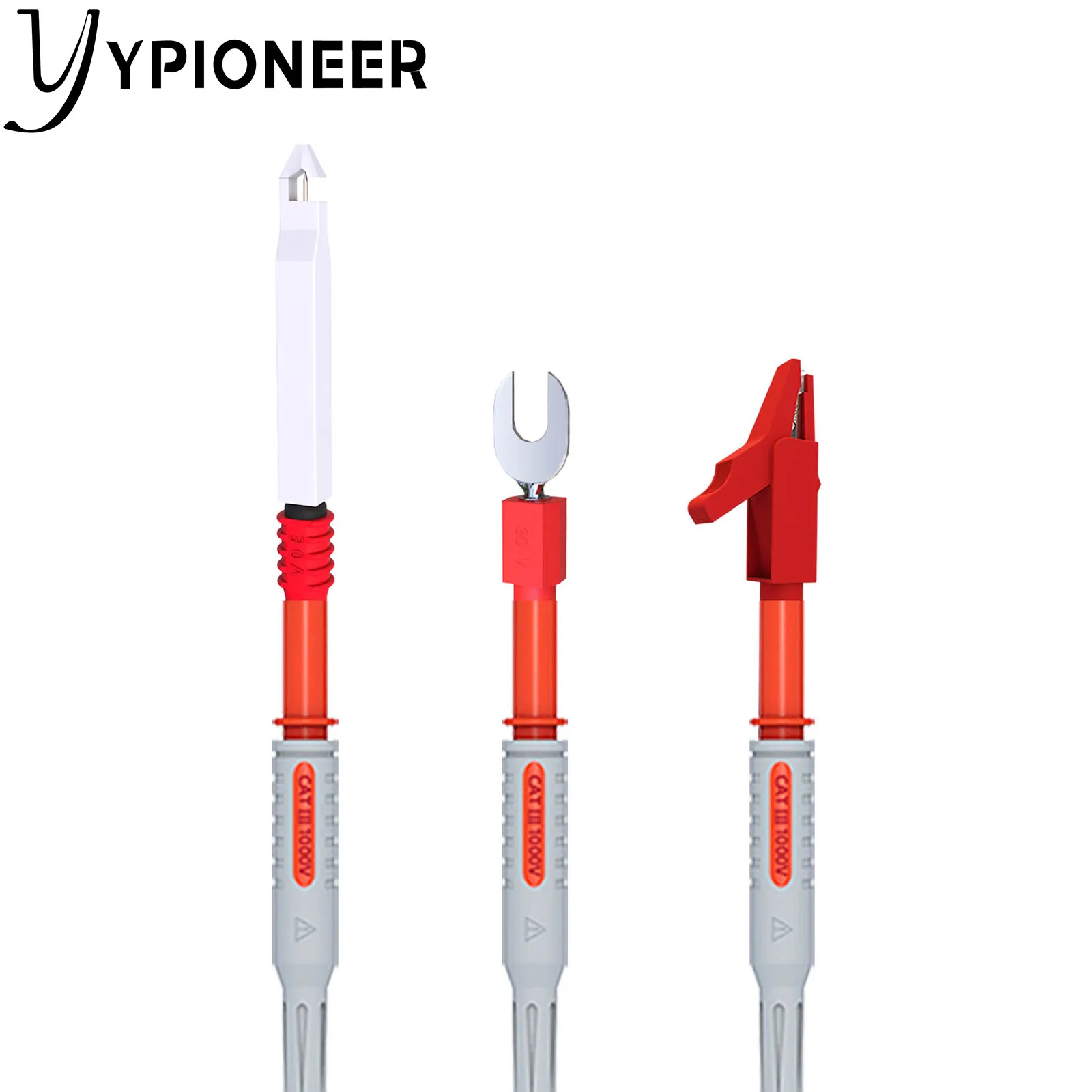 YPioneer – Kit de fils de Test multimètre en Silicone P1308D, plaqué or remplaçable, ensemble de sondes tranchantes de précision, pince crocodile