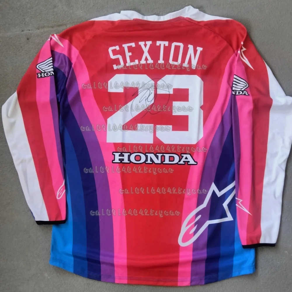 Honda 2025 Summer Motorcycle Jersey #23 SEXTON Long Sleeve Riding Shirt Breathable Racing Gear Comfortable Off-Road Moto Top