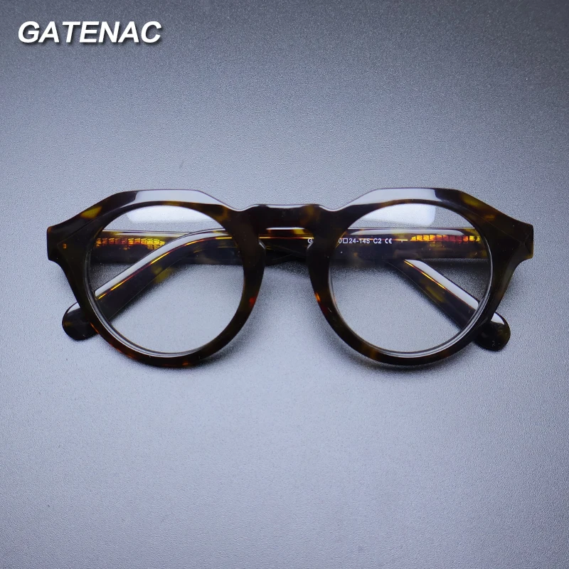 Vintage Acetate Big Glasses Frame Men Designer Myopia Prescription Eyeglasses Frame Retro 2024 New Women Luxury Brand Eyewear