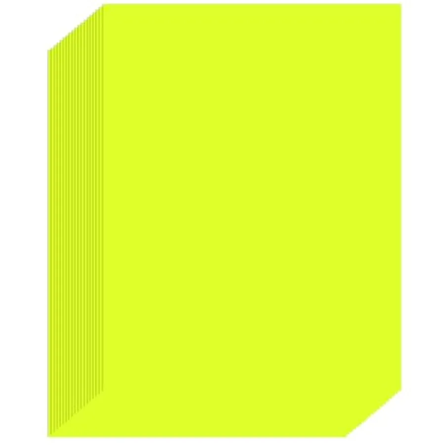 30 Full-Sheet Labels Self Adhesive Sticker Paper, 8.5 x 11 Inch Neon Colo Labels for Laser and Inkjet Printers