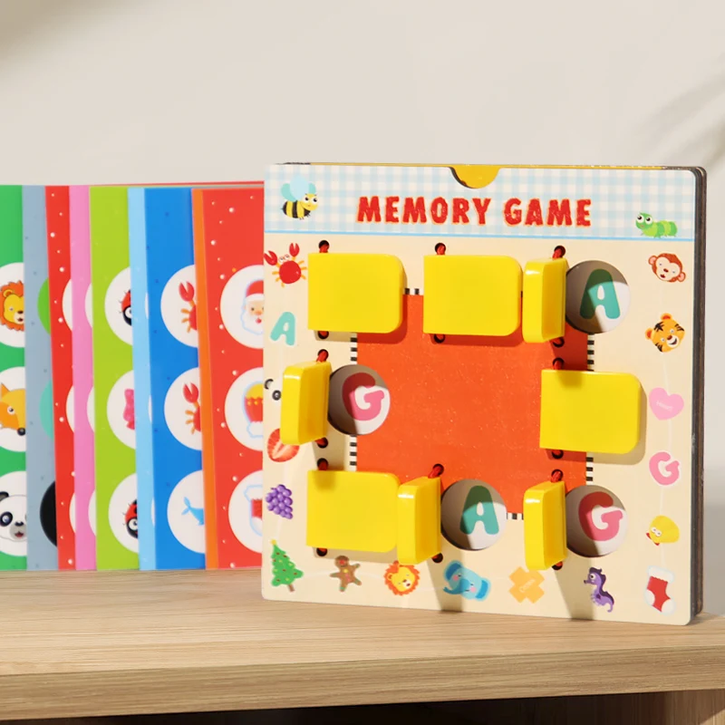 لعبة شطرنج الذاكرة الخشبية للأطفال، تدريب التفكير المنطقي، تدريب الذاكرة مونتيسوري، التعليم المبكر، تطوير الدماغ #2