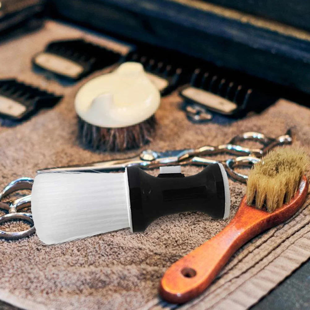 

1pc Premium Neck Hair Brush For Barber Salon Hairdressing Duster With Powder Dispenser Easy Clean Shaving Residue Cosplayer