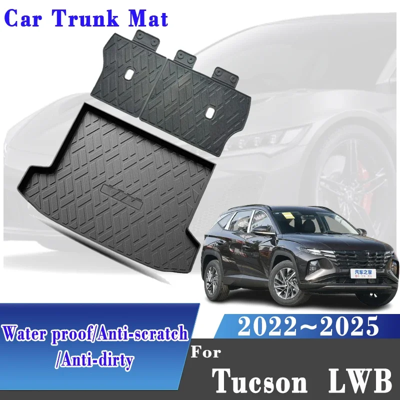 

For Hyundai Tucson LWB NX4 N-Line 2022~2025 Car Trunk Mat Boot Mats Rear Trunk Storage Pads Dust-proof Protect Cars Accessories