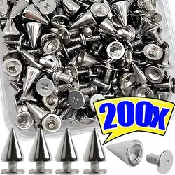 200/10 sztuk metalowe stożki szpilki kolce podwójna czapka nity DIY fajne Punk odzież nit ubrania buty torba odzież akcesoria rzemieślnicze