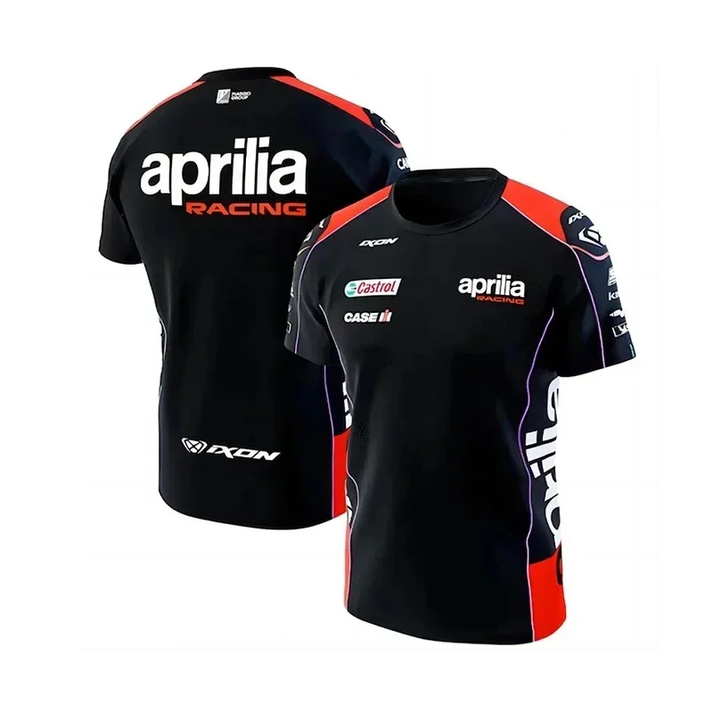 Summer 2024 Aprilia Short Sportswear F1 Rallying 3D Printing Breathable Quick Drying Short Popular men\'s O-neck Casual T-shirt