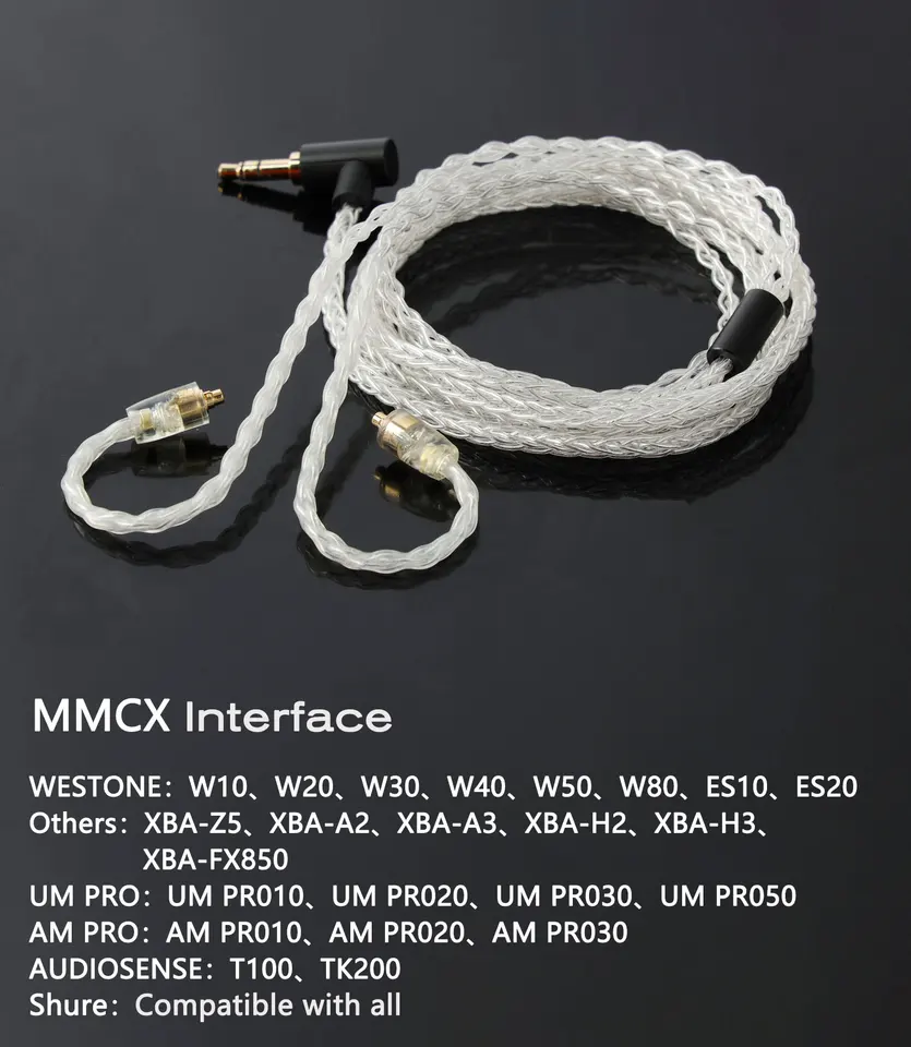 JCALLY JC08S 5N 8 Core Silver Plated HIFI Upgrade Cable with MIC