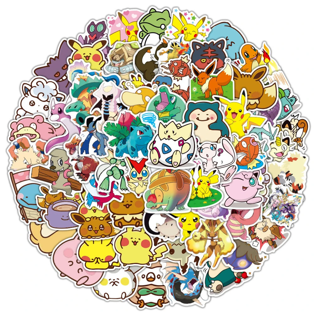 10/30/50/100pcs Pokemon Art Graffiti Stickers Classic Cartoon Decal DIY Motorcycle Helmet Guitar Waterproof Cute Pikachu Sticker