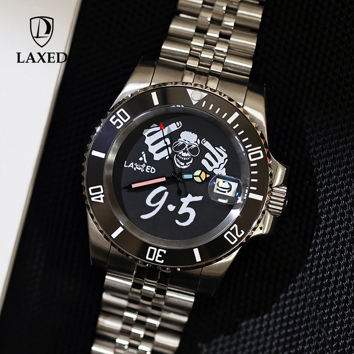 

LAXED New 40mm Watch Men's Custom Pattern Watch NH35 Watch Automatic Mechanical Watch Luminous Waterproof Sapphire Watches