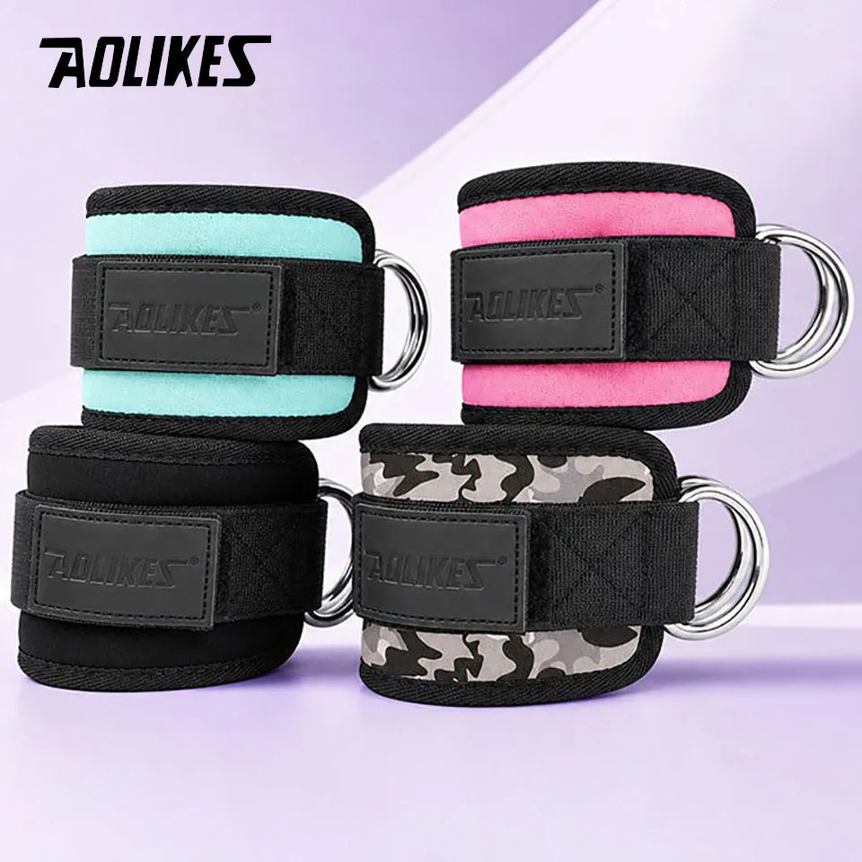 AOLIKES Ankle Strap for Cable Machine-One Size Fit with Premium Padding,Workout Kickback Ankle Cuffs,Ankle Bands for Working Out