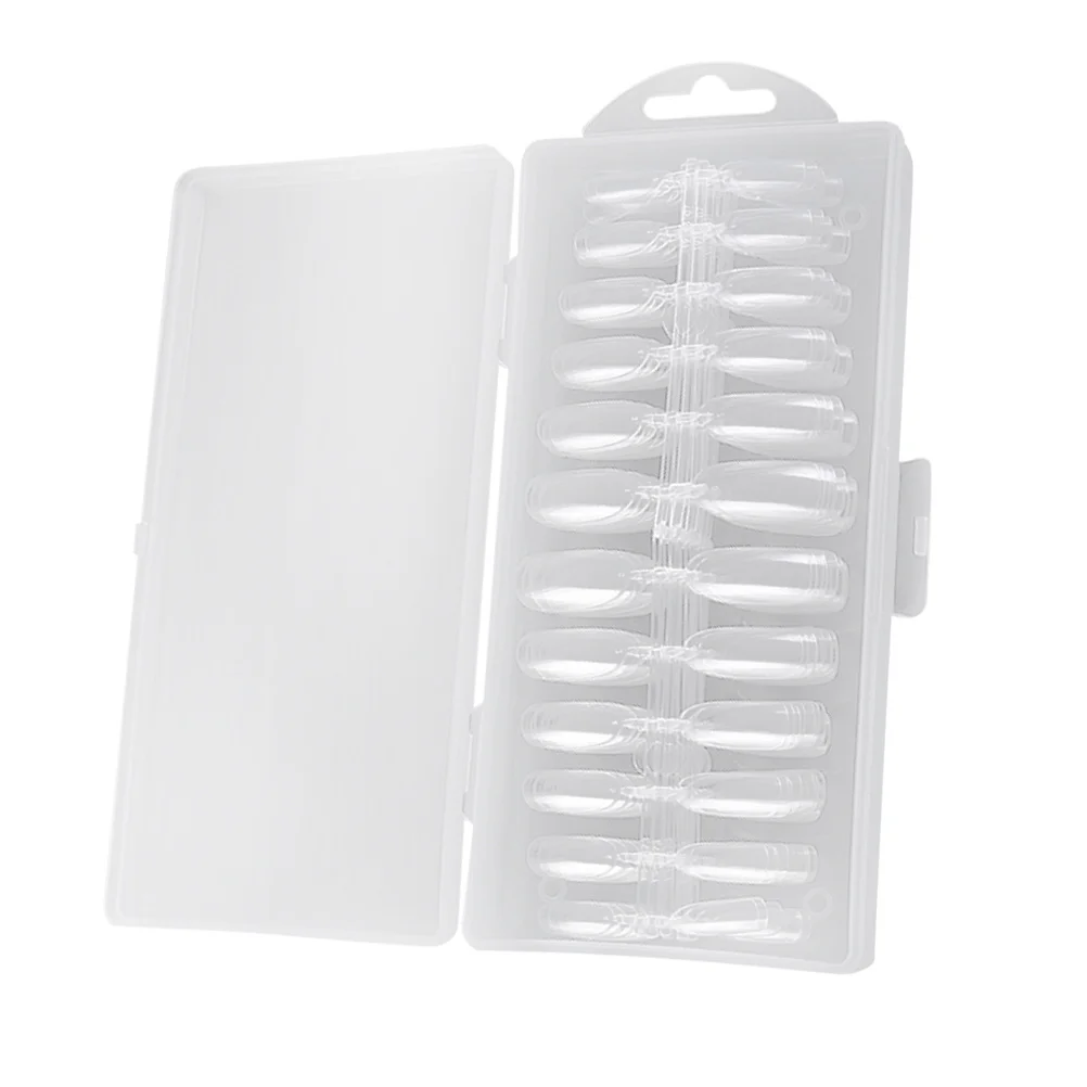 

1 Box Ultralight Ultra-Thin Nail Tips Creative Lengthening Patch Ellipse Easy Apply DIY Nail Art Stickers Manicure for Party