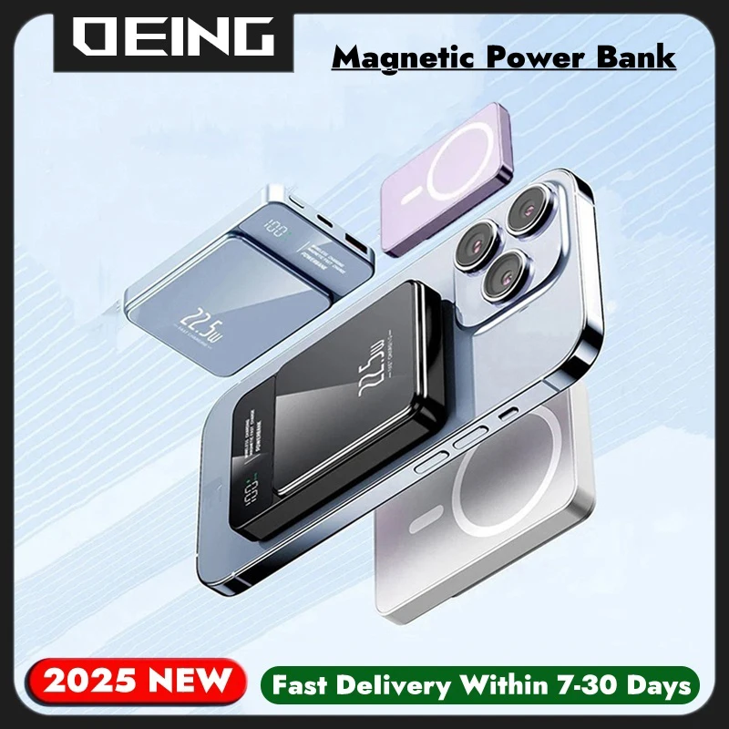 

10000mAh Magnetic Wireless Power Bank 22.5W Fast Charger For iPhone Xiaomi Huawei Samsung External Battery For Magsafe Powerbank