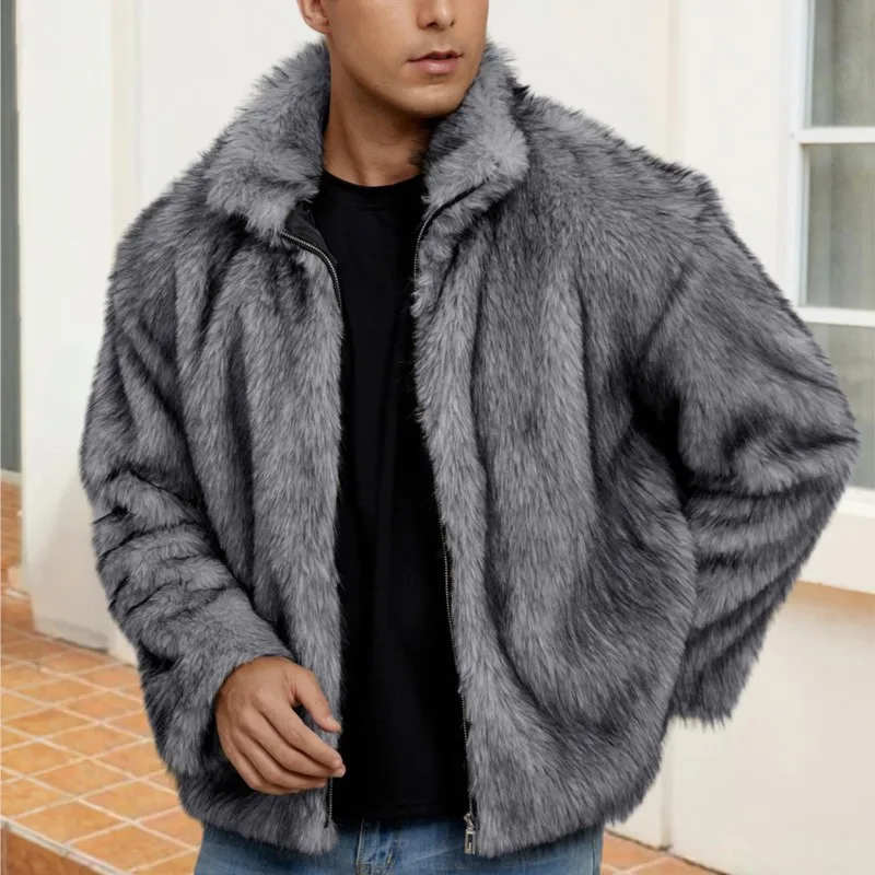 2025 Winter verdicken Plüsch warme Jacken Mäntel Retro Herren Pelz flauschige lange Mäntel Jacke Oberbekleidung Kunstpelz kurze lose Jacke Tops