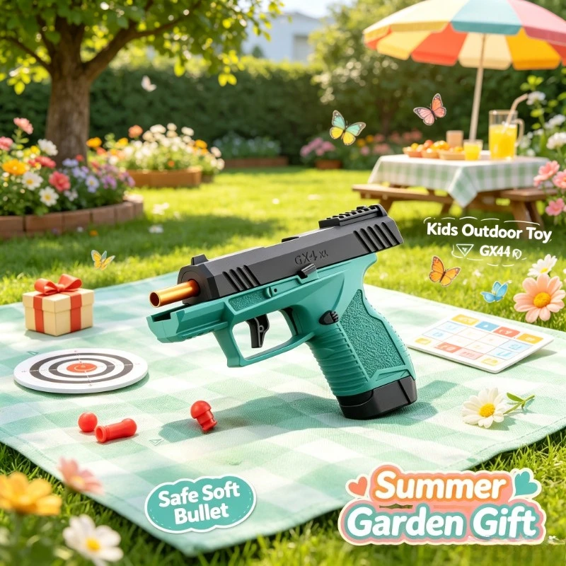 New 2026 Mini Gx4 Pocket Toy Continuous Shell Throwing Macara Model Soft Bullet Launcher BlowBack Airsoft Small Pistol