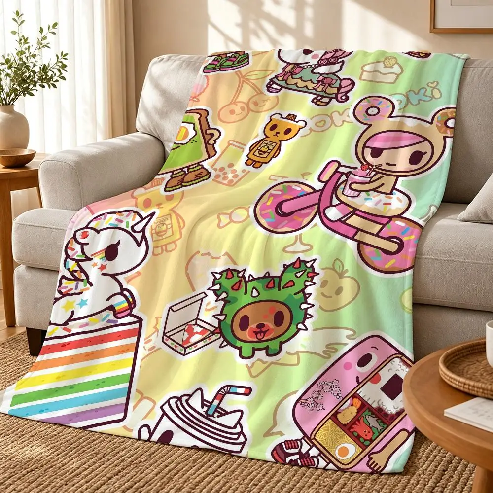 Japan T-Tokidokis Throw 240g flannel blanket, suitable for sofas, beds, offices, exquisite gift blankets