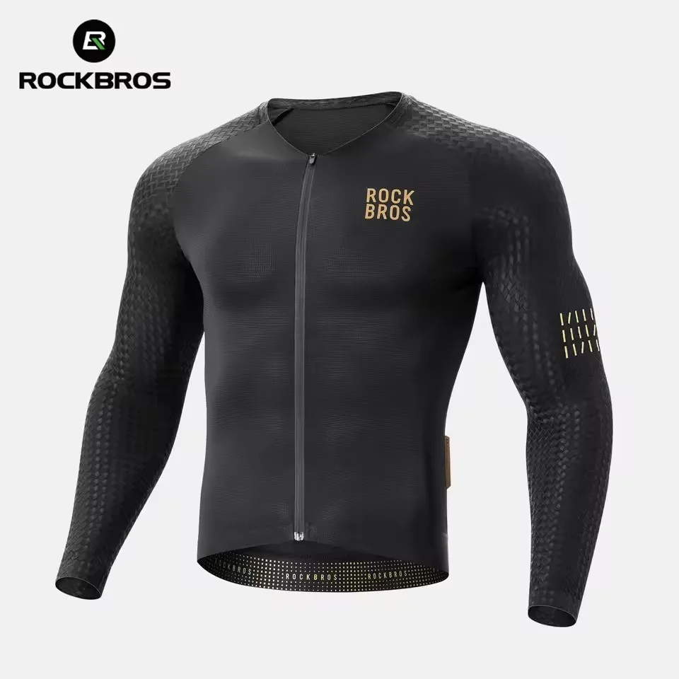 

ROCKBROS Men's Bicycle Jackets Summer Long Sleeves Top Cycling Jerseys Male Breathable Quick Dry Sports MTB Road Bike Jacket