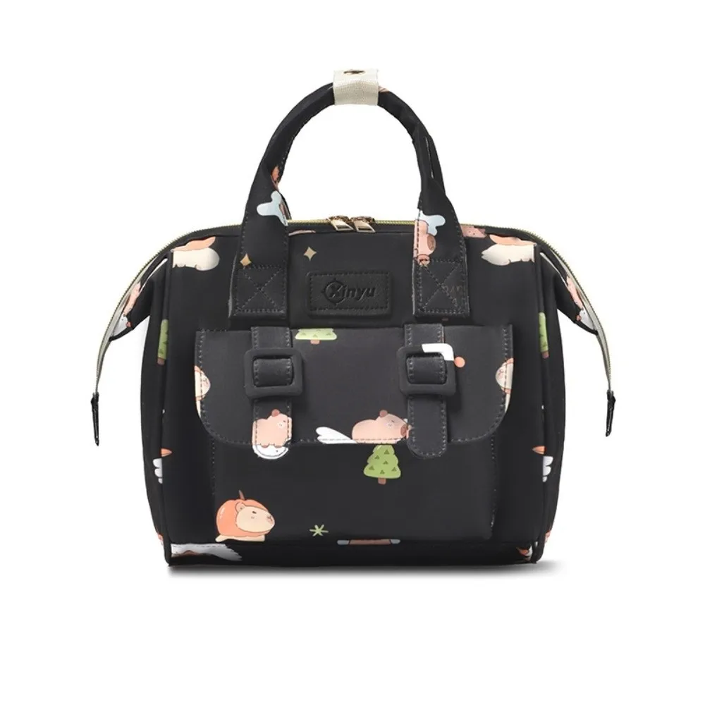 

Cartoon Print Mommy Backpack Multifunctional Durable Material Travel Backpack Anti Splash Water Wear-resistant Breastfeeding Bag