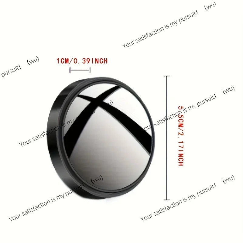 2 round high definition glass convex 360 ° wide angle side mirrors with ABS housing for cars, SUVs and trucks