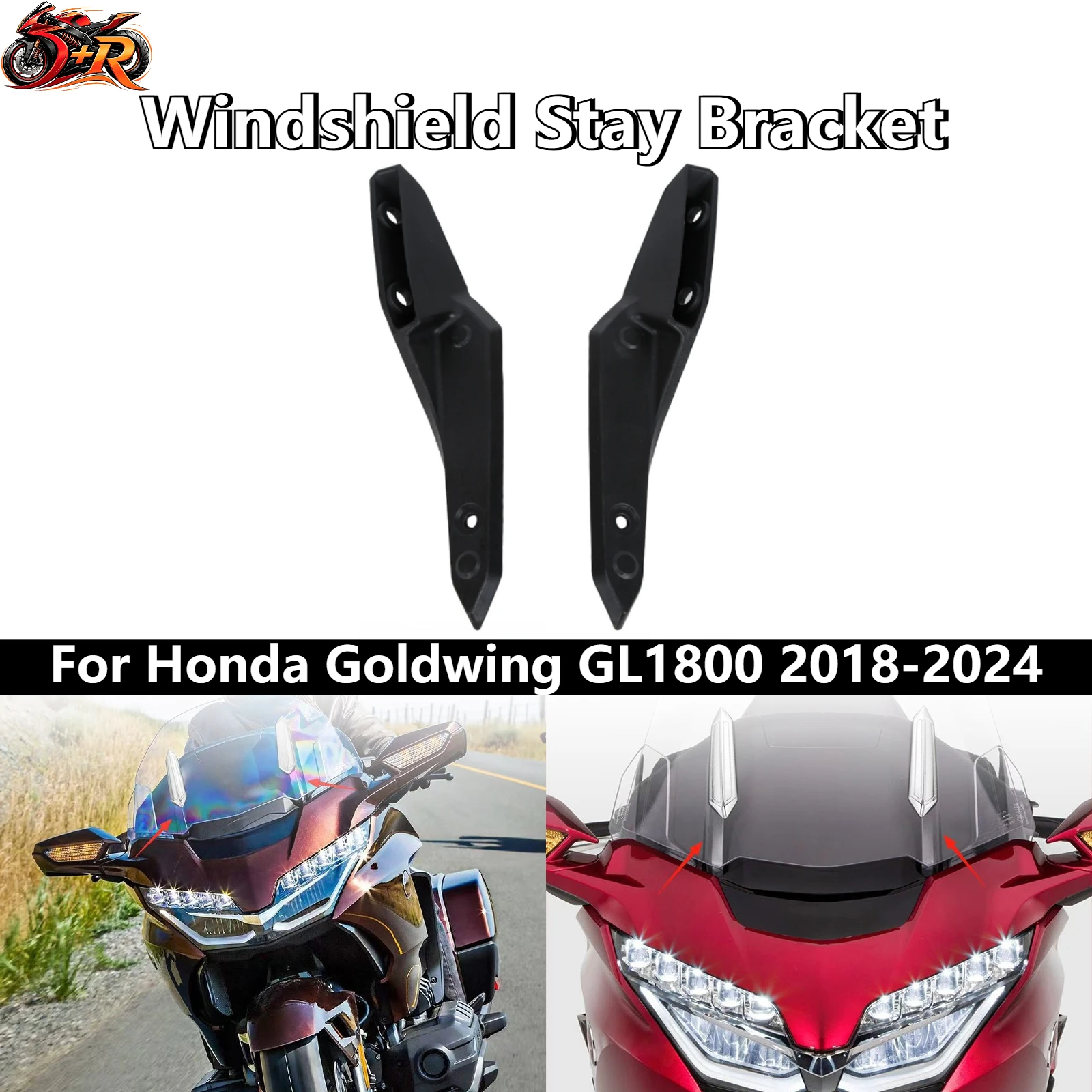 

Windshield Stay Bracket Fit For Honda Goldwing GL1800 2018-2024 Replace For 64175-MKC-A00 64176-MKC-A00 Windscreen Stay Bracket