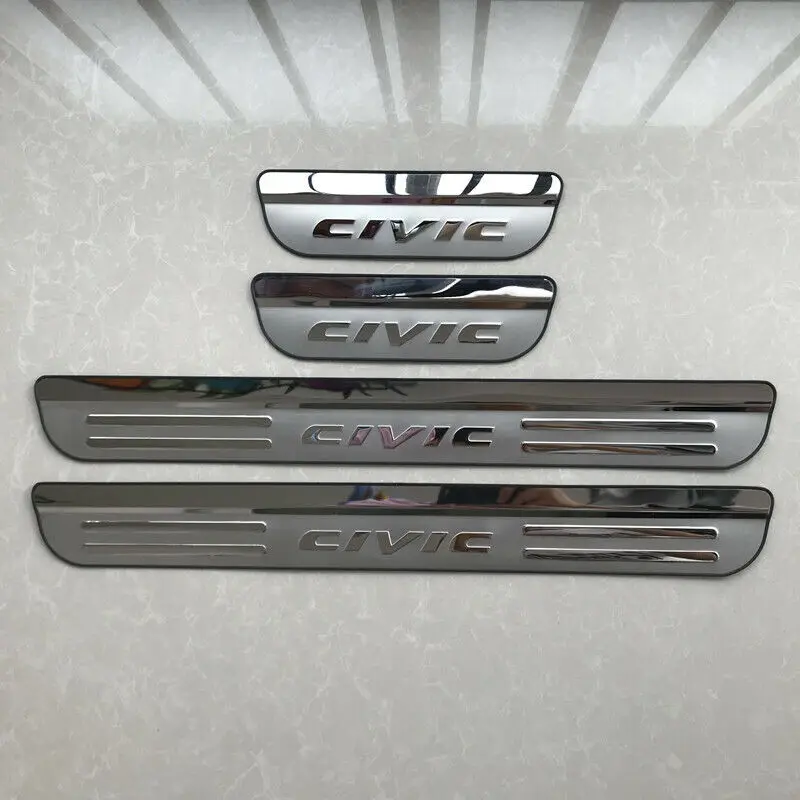 

Stainless Steel Door Sill plate Guard protector cover For Honda Civic 2006-2011 ABS 4PCS