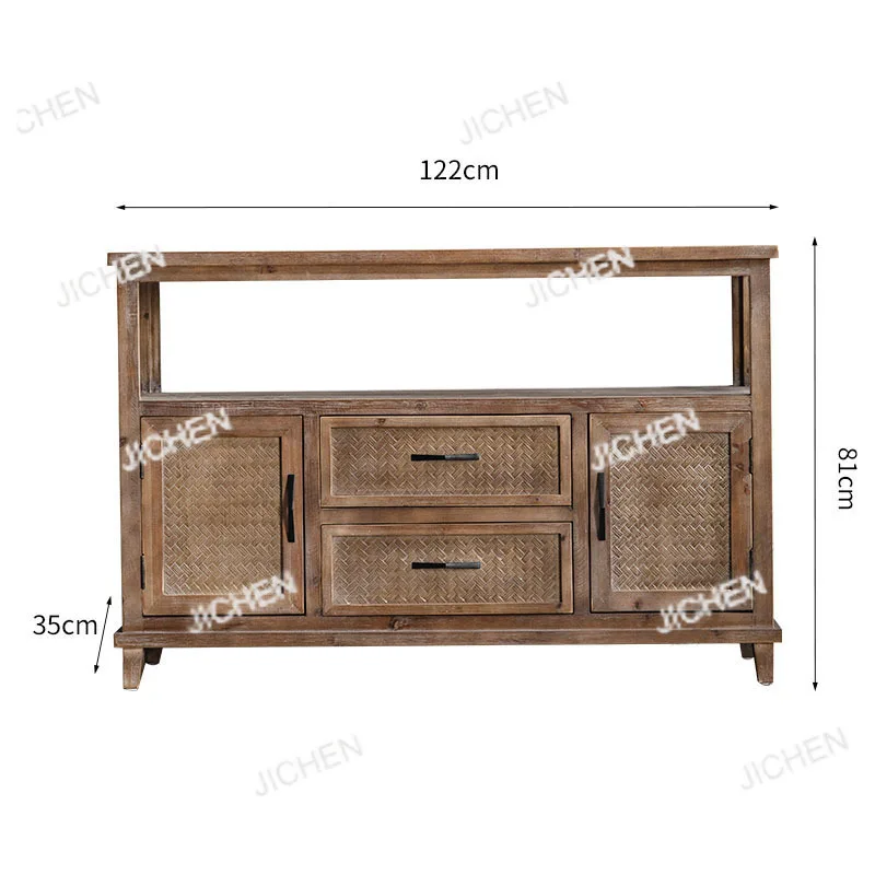 

Solid wood retro dining side cabinet storage American country living room old locker B & B dining cabinet creative decoration ch