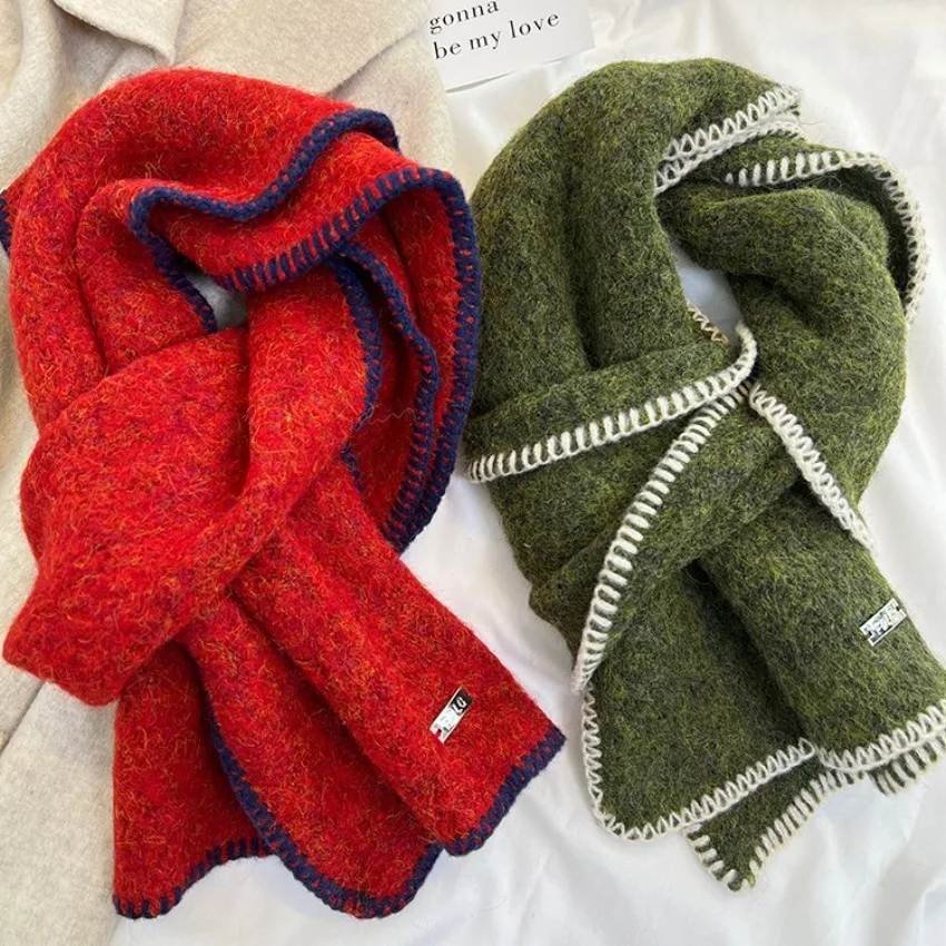 

women teengers scarf autumn winter thickened long scarf fresh color