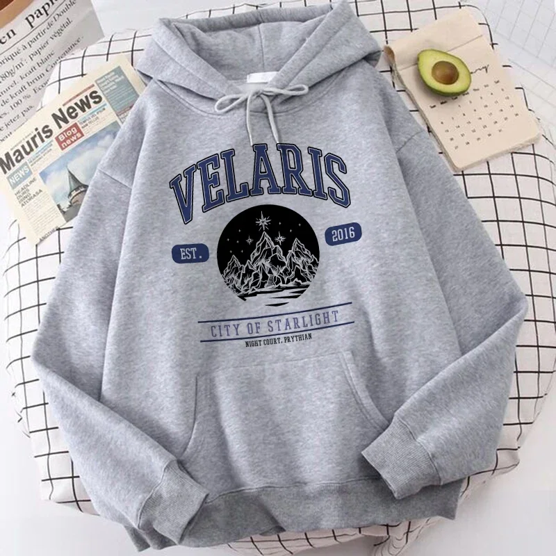 Acotar Velaris Punk Y2k Sweatshirts Women Aesthetic Gothic Hoodies 2000s Acotar Graphic Manga Hooded Streetwaer Clothes Female