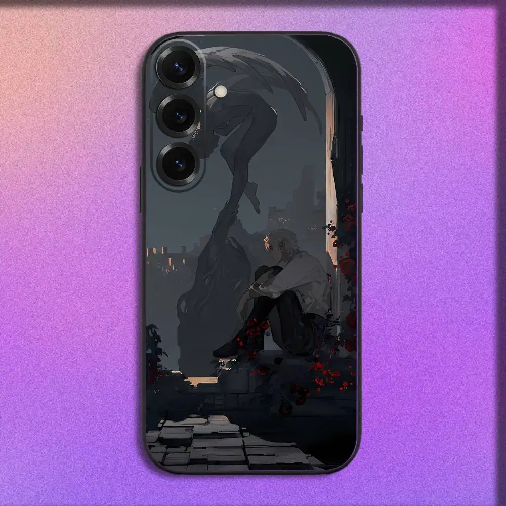 حافظة هاتف B-Baldurs A-Astarion Gate 3 لهاتف سامسونج S25، S24، S21، S22، S23، S30، Ultra، S20، Plus، Fe، Lite، 5G غطاء أسود