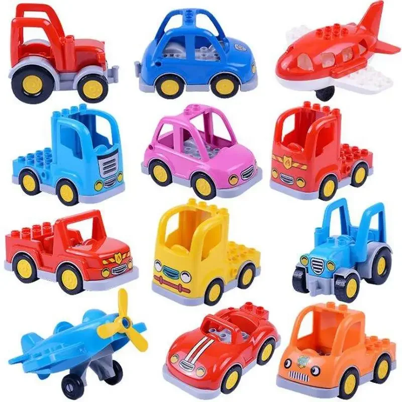 New Large Building Blocks Children Toys Cartoon Princess Carriage Car Airplane Vehicle Model Big Size Bricks Gift For Children