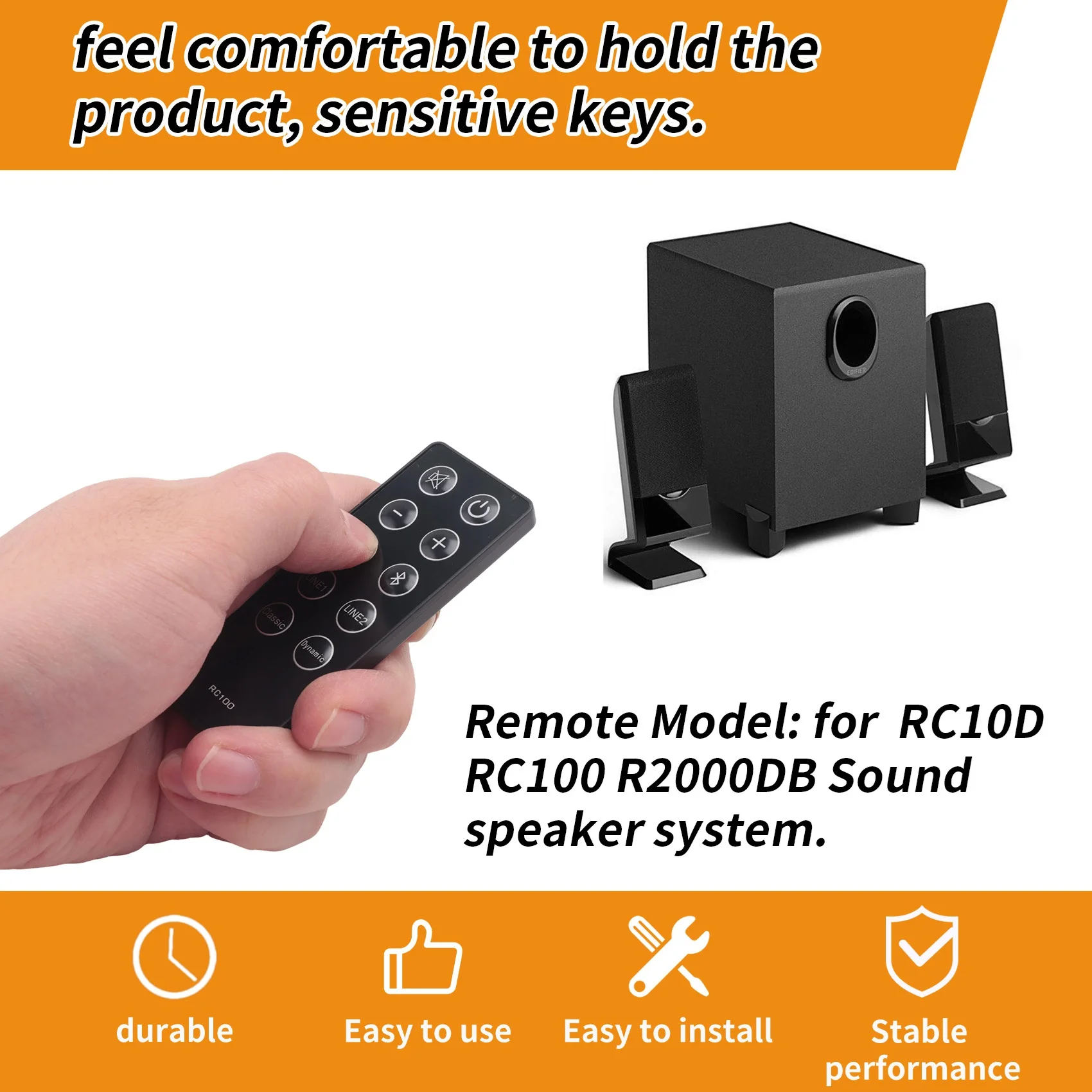 DT39 RC10D Replacement Remote Control for Edifier Sound Speaker System RC100 R2000DB