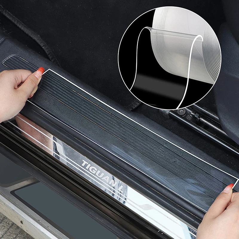 

Прозрачная защитная наклейка на дверь автомобиля, лента против царапин, защитная пленка на пороги багажника, Защитная Наклейка на края двери