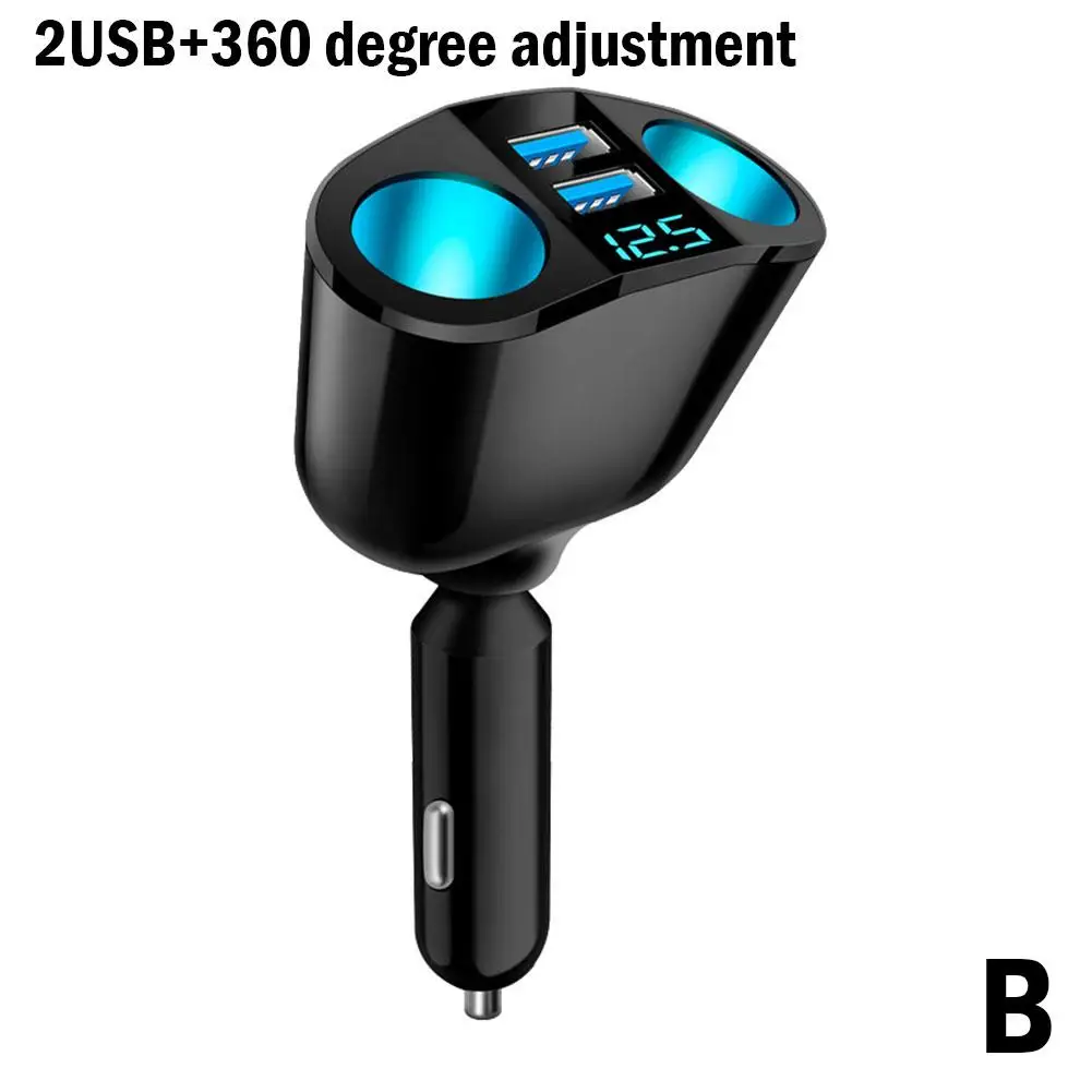 Auto Zigaretten anzünder 12V-24V Steckdose Splitter blaue Atmosphäre Licht pd qc 3,0 2 USB-Ladegerät c Anschlüsse für Mobiltelefon dvr cha h4p2