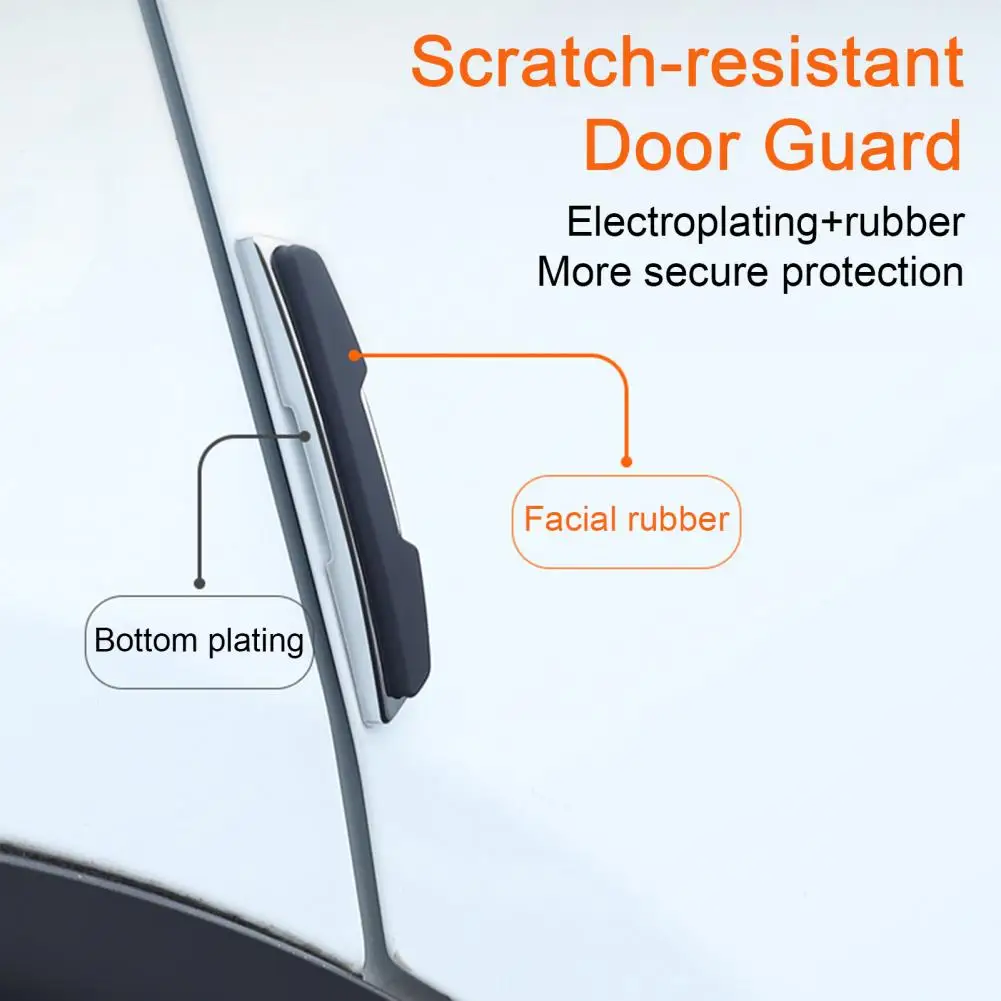 Car Door Protector Double Layer Car Door Set of 4 High Glossy Slim Door Edge Guards Black Bumper Protector for Auto