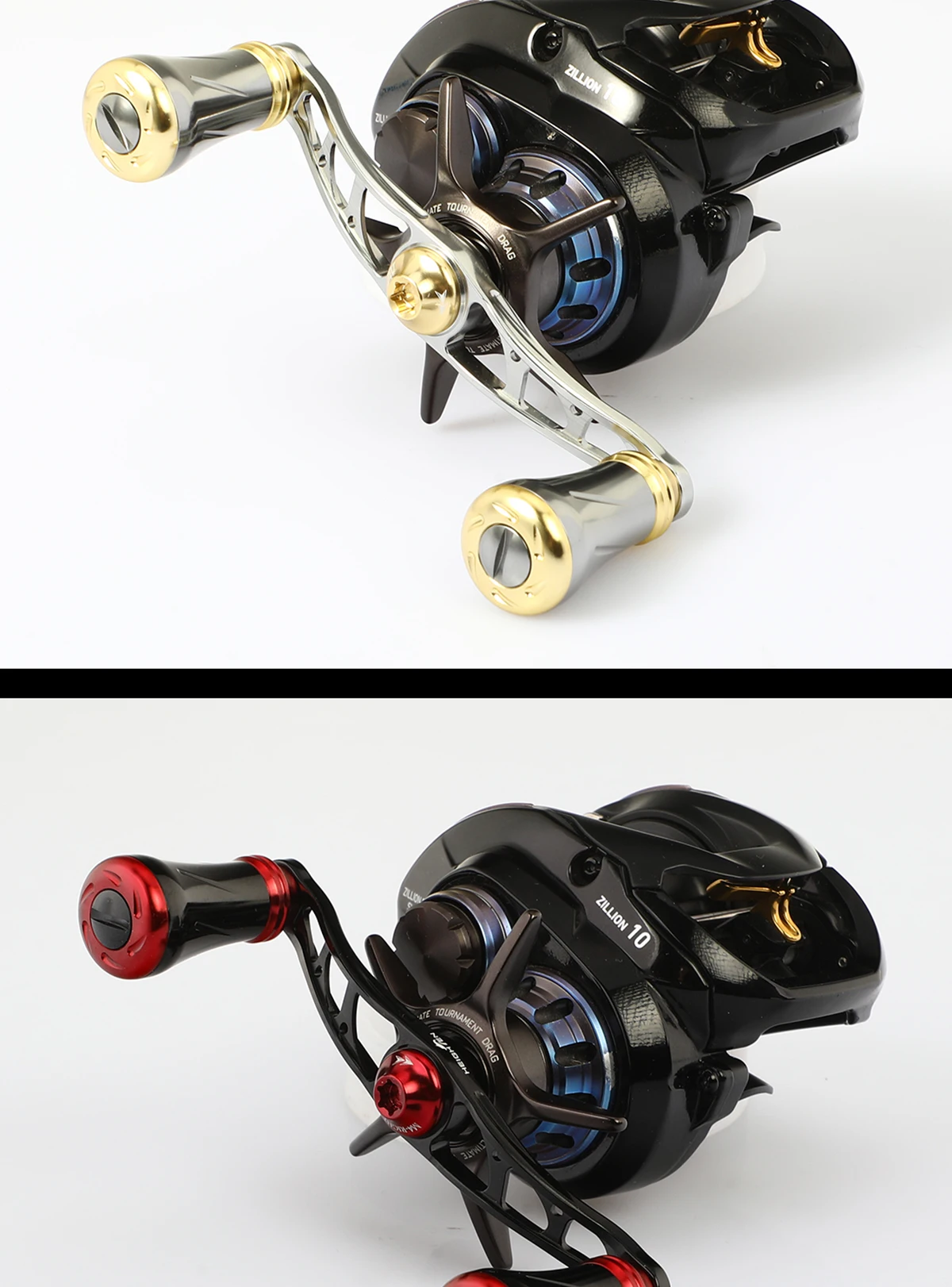 HEIGHTEN Baitcaster Aluminium-Griffrolle 90/105mm Achse aus Luftfahrt-Aluminium mit 20mm Knopf für Angelzubehör – Detail 13