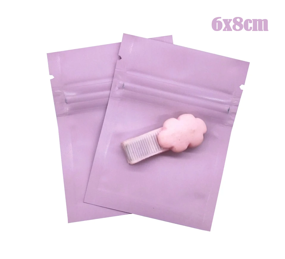 6x8cm Small Heat Sealable Matte Aluminum Foil Zip Lock Plastic Bags Smell Proof Jewelry Flat Pouches Mini Gift Package Bags