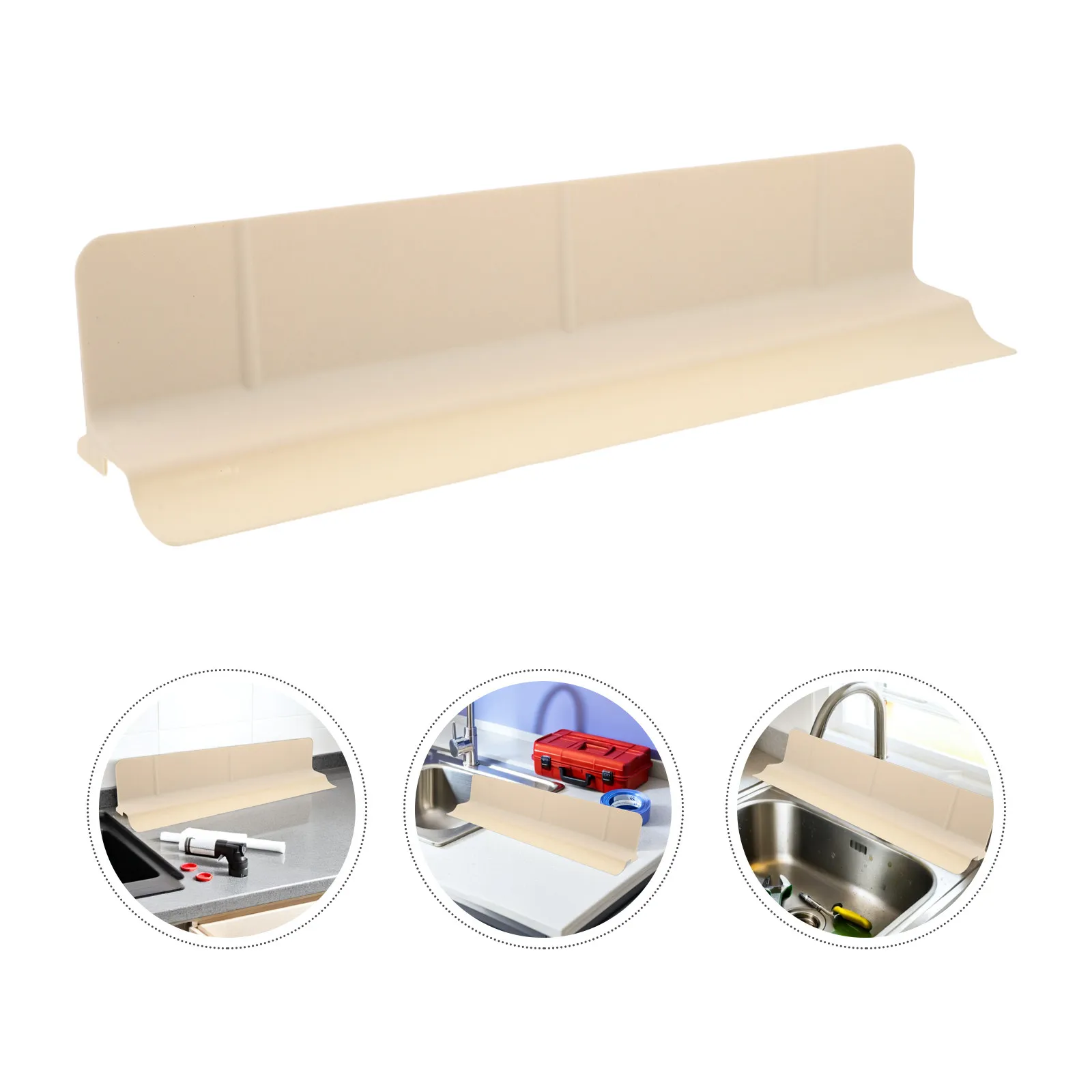 46Cm Kitchen Sink Splash Guard Silicone - Suction Cup Splashproof Pan Protector Wall Countertop Care Splash Barrier