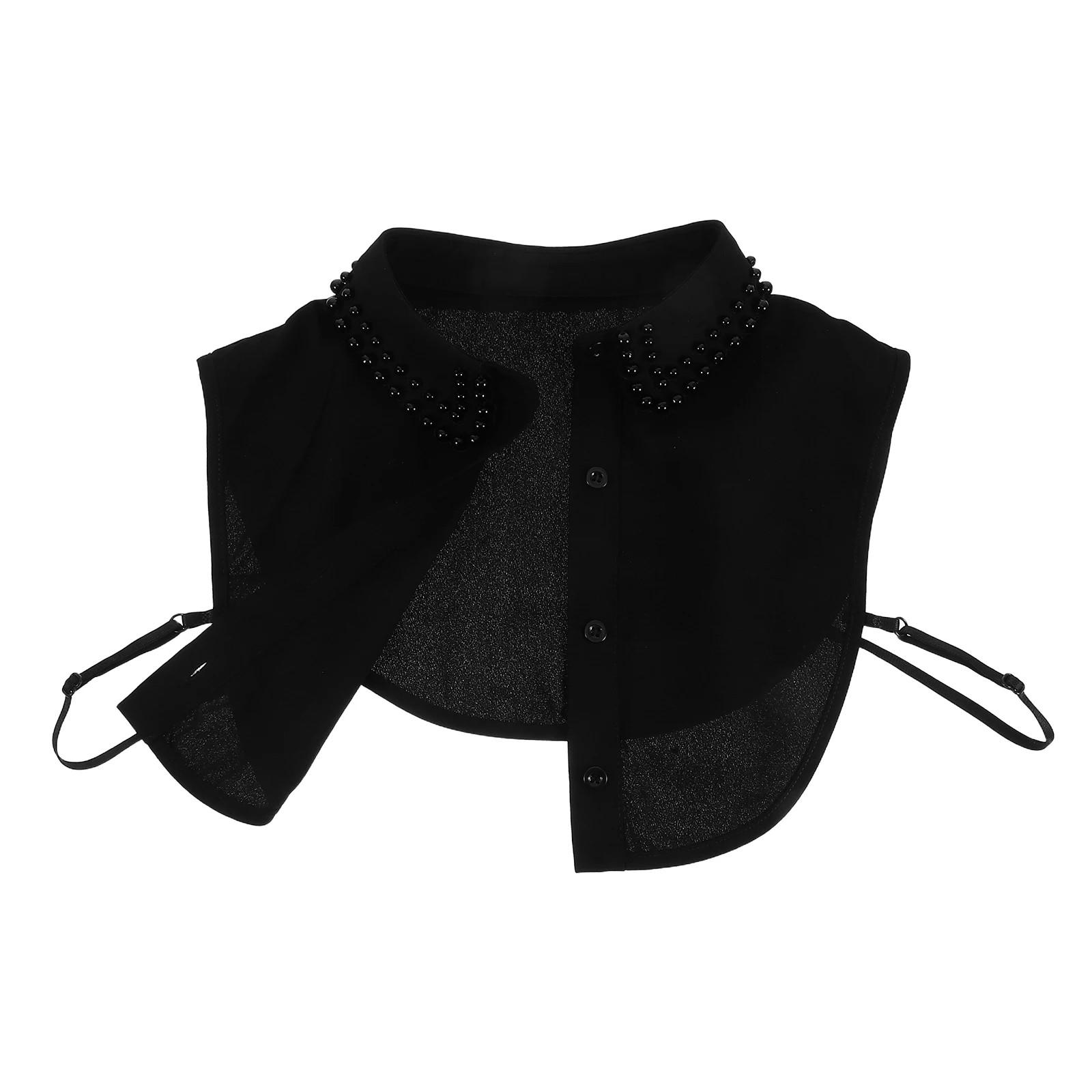 

Beaded Fake Collar Accessories Women Neckline Embellished Detachable Plastic Black