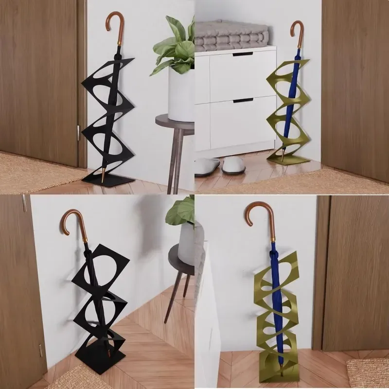Wholesale Creative Spiral Umbrella Stand Metal Frame Simple Corridor Storage Rack Home Decoration Organizer
