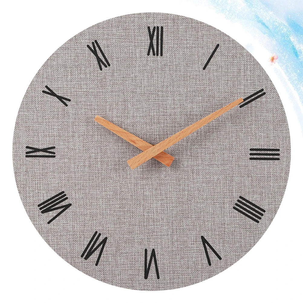 

Retro Roman Wooden Board Clock Vintage Wall Digital Hanging Decor for Home Mute