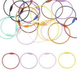 50mm 2Pcs colored steel wire spray painted bracelet, keyring connection ring, DIY handmade keychain accessory