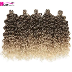 Ozean Welle Flechten Haar Extensions Synthetische Afro Locken Hawaii Natürliche Wellen Haar Ombre Rosa Tiefe Wellenförmige Twist Häkeln Zöpfe