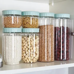 Kitchen Transparent Food Storage Container With Lids Durable Seal Pot Cereal Grain Bean Rice Sealed Plastic Milk Powder Jar